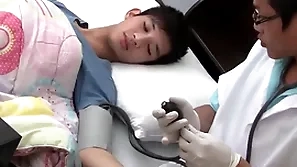 Asian twink gets examined and breeded from behind by doctor