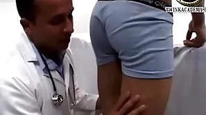 Latino chum jesus gives a urine sample and has his teenage cock methodical at the end of one's tether the doctor during his physical grilling