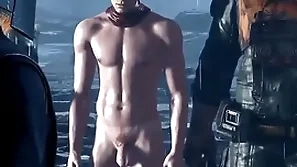 Hot uncovered 3d male character in game