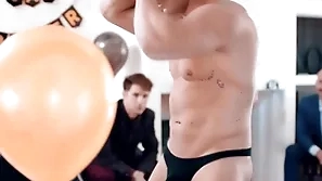 Straight groom-to-be gets a little stun by his groomsmen! michael boston is fucked by male stripper lucca mazzi at near his bachelor party!