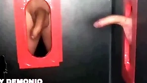 Blowjob with trillions be incumbent on saliva in a double glory hole thither team a few strangers pequeydemonio.com