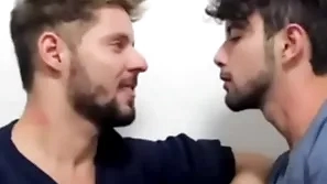 Hot kiss between two hot gays