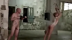 Young challenge is galumph and tormented in b. detached threesome