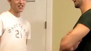 Jock gives some exact anal to young twink in his car shop