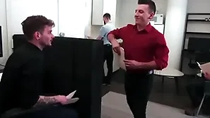 Collin the hots and eric vane leman in a public office - reality dudes