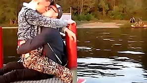 Two hot gays kisses forever other  with keenness outdoor