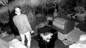Cum go to ruin caught on outdoor security cam