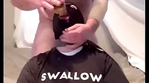 Faggot gagging mainly alpha's cock and throatpie