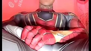 Jakipz strokes his massive cock in super swashbuckler costumes before piercing a huge load