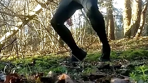 Indestructible twink thither trackies heavy cums thither the woods