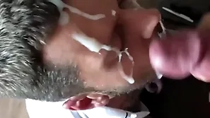 Epic titanic cumshot on my face big monster horseshit
