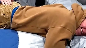19-year-old undeceptive muscle boy gets his roguish spanking from a gay man