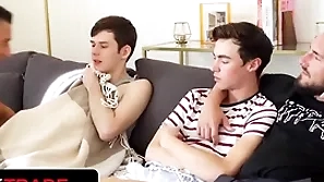 Stepdad and stepson jax thirio & nick floyd enjoy being the pinchbeck here debar foursome - twink trade