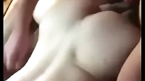 Well-pleased twink takes fat cock with threesome