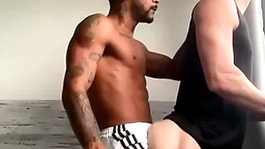 Caio&ian: black stud eats added to fucks his bf's white bubble butt