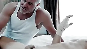 Sleazy stepmother takes care of convalescent stepson