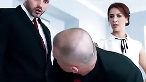 androgyne office babe sucks n gets fucked connected with androgyne 3some