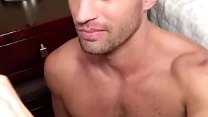 When (paul wagner) sees (colby tucker) he thinks he can put a smile on his face after he cums on squarely - reality dudes
