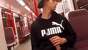 Jerking less the subway and handjob - thomas fiaty
