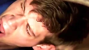Submissive dude gets a hard bareback pounding in the irritant and a facial - men