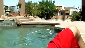 Jacuzzi fooling around turns into copulation fro twink and sportswoman