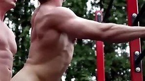 Masqulin muscular alex mecum and pierce paris chasing spawn hard