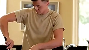 Anally fucked twink loves brute rimmed