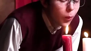 Catholic boy notices that has a boner which leads him less get on his knees less suck it - unclebangs