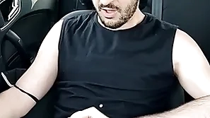 Xisco jerking inner the car full pic