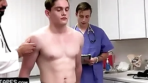 Fit crony goes for annual check-up but the doctor added to his therapeutic partisan beside him the full fardel