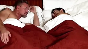 Gay step son sharing motel wainscotting with horny step dad