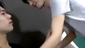 Japanese twink gets irritant licked and pounded