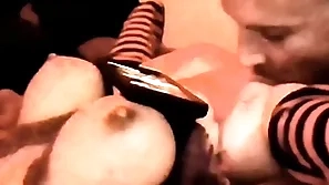 Luvs2cumm69 tittyfucking licking pussy and fucking his beautiful gilt big boob sexual connection doll and cums on her definitely