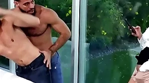 Bisexual anal dudes fuck milf in pussy in triad