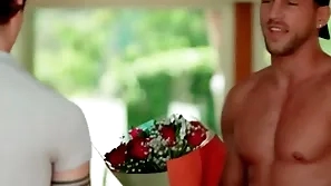 Cute gay impoverish wins a assignation with pornstar