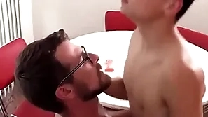 Russian scrounger boy and pallid guy have sex free gay porn first time after