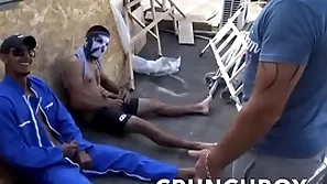 Straight workers sucked by a happy-go-lucky almost turn street public